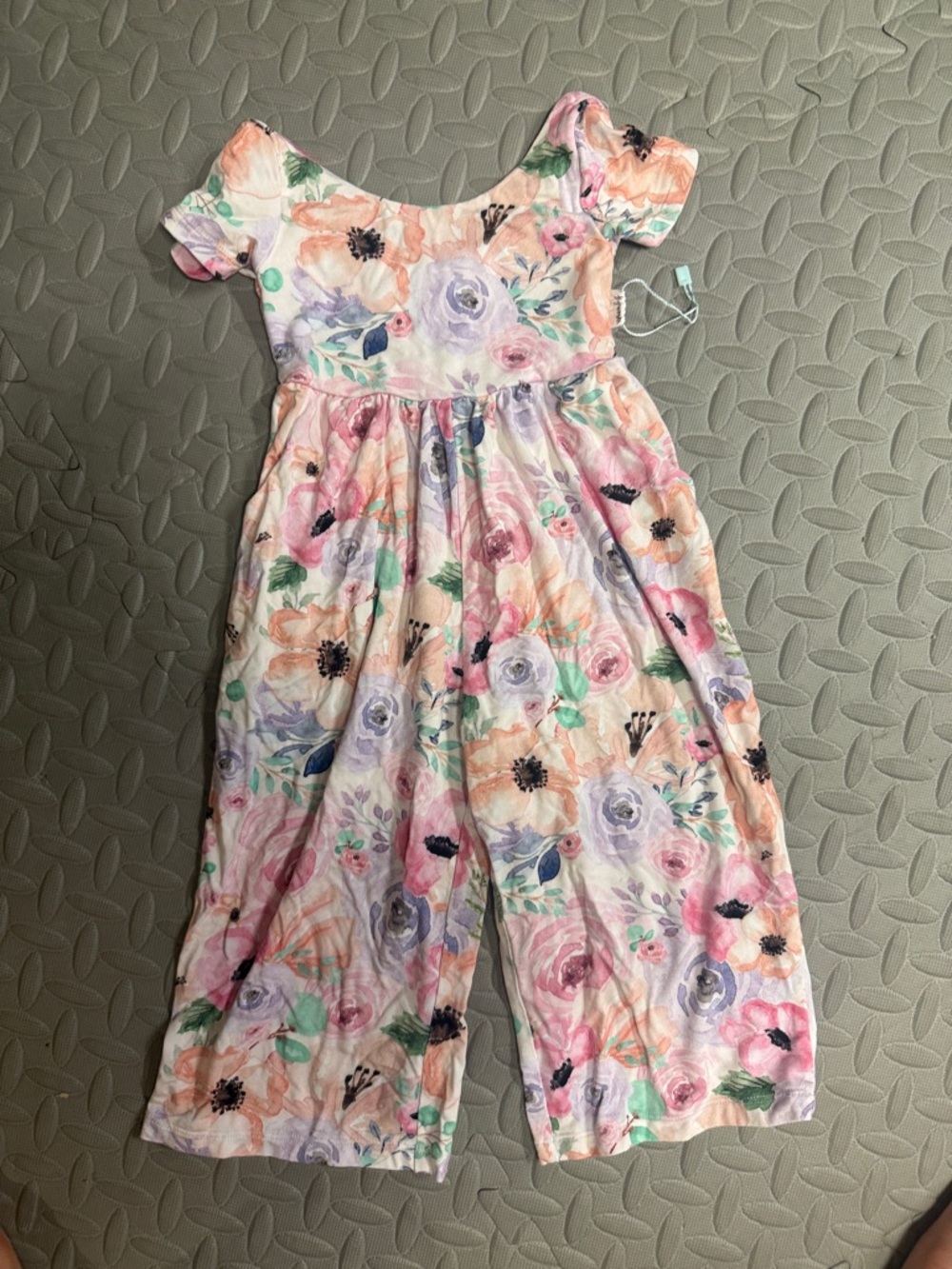 Gigi and Max Floral Short-Sleeve Jumpsuit - Pastel Multi